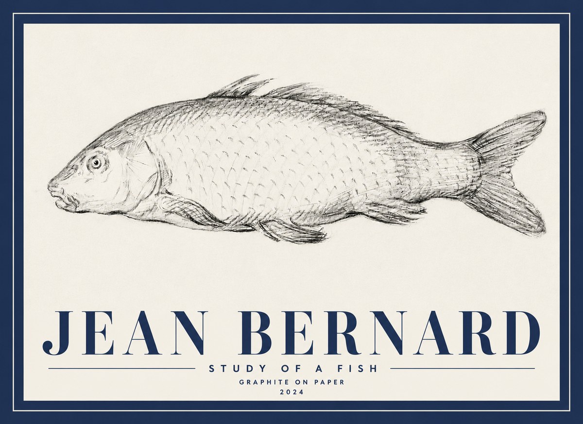 Jean Bernard Study of a Fish III No6 - Plakát