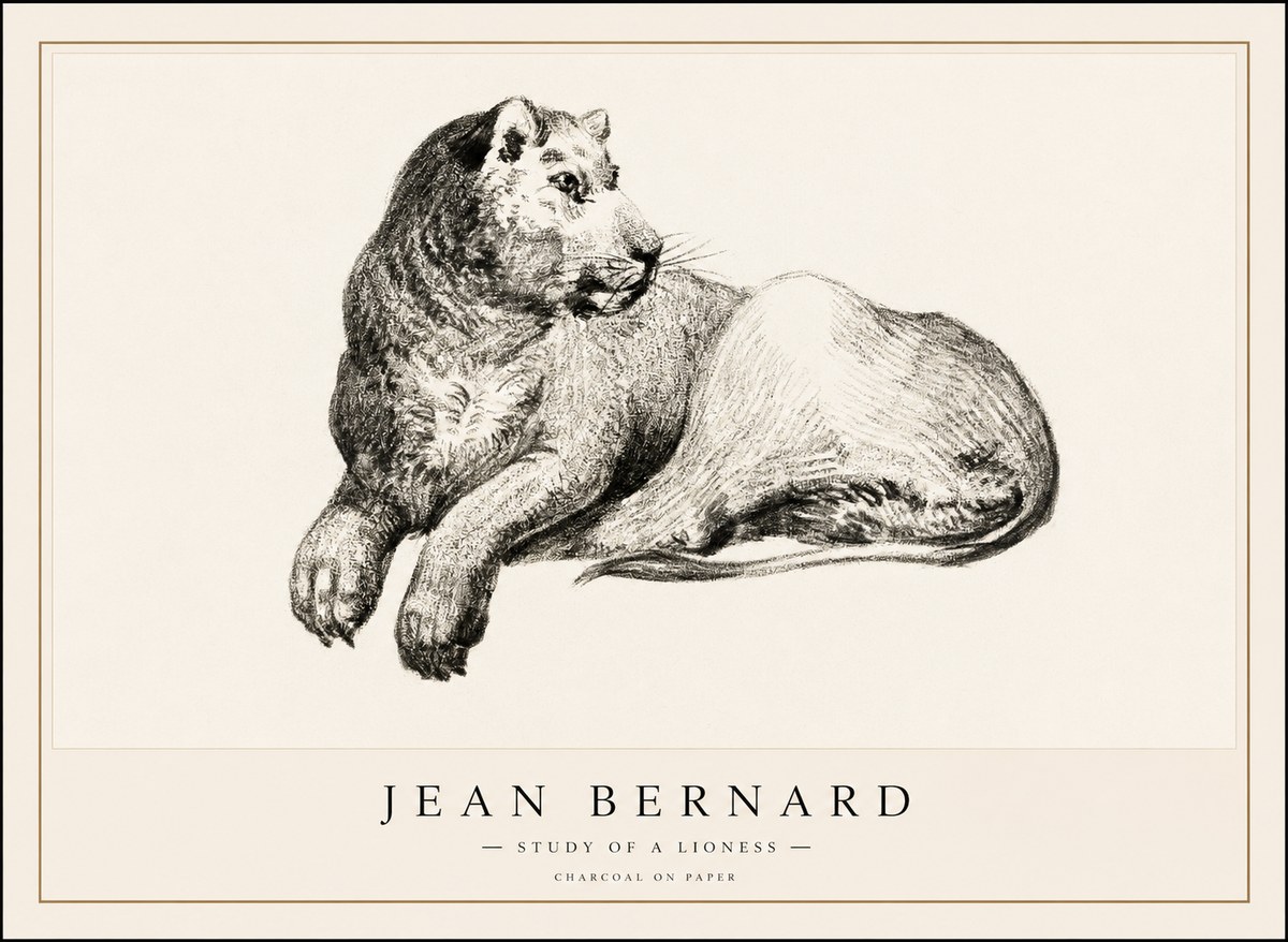 Jean Bernard Lying Lioness No2 - Plakát