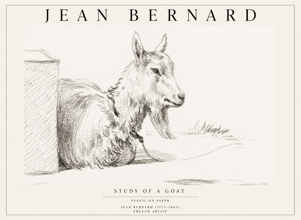 Jean Bernard Study of a Goat IV No1 - Plakát