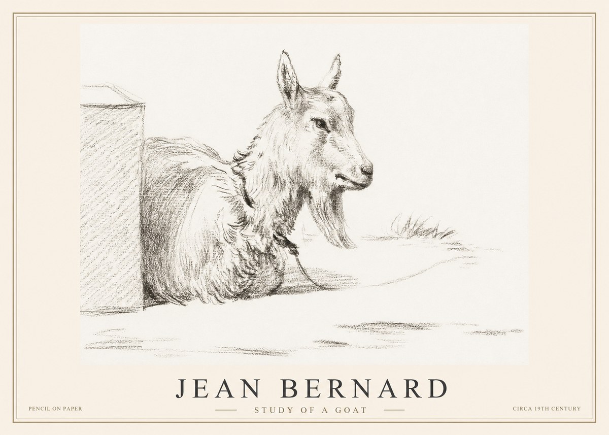 Jean Bernard Study of a Goat IV No2 - Plakát