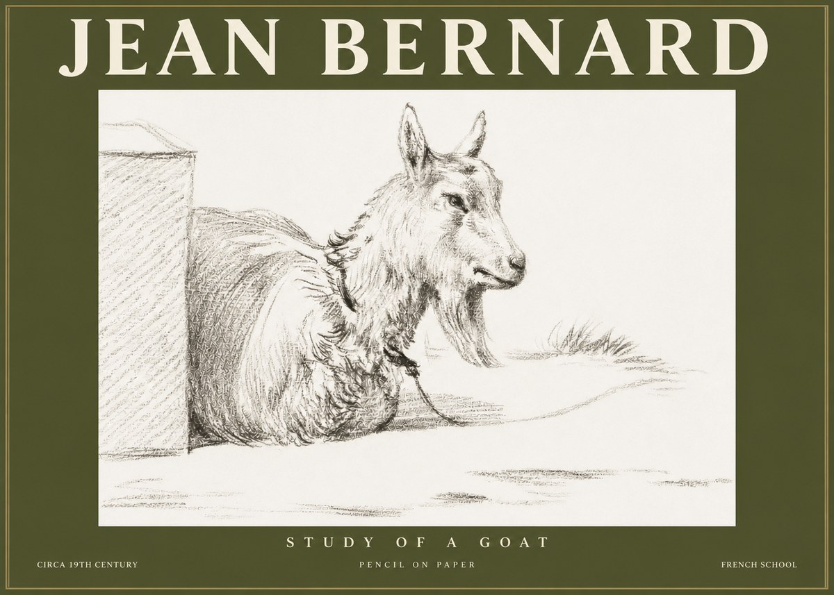 Jean Bernard Study of a Goat IV No3 - Plakát