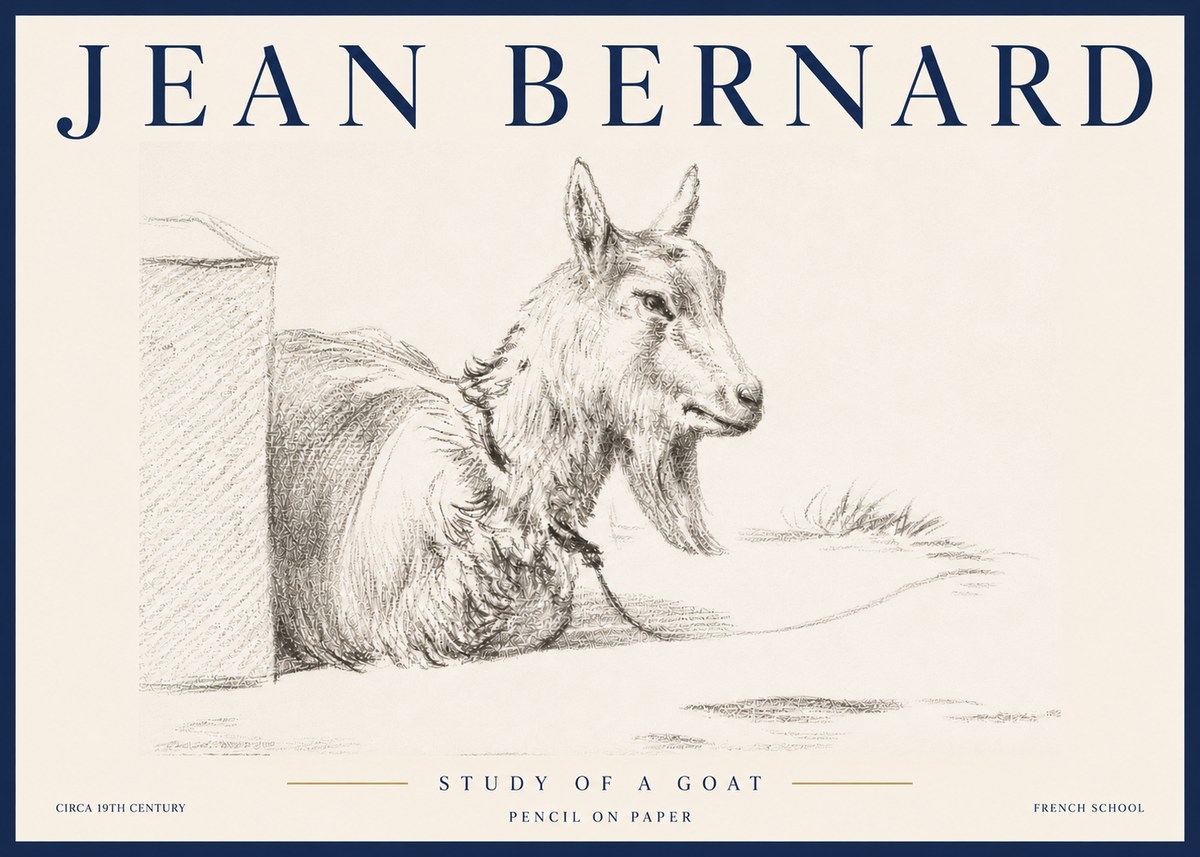 Jean Bernard Study of a Goat IV No5 - Plakát