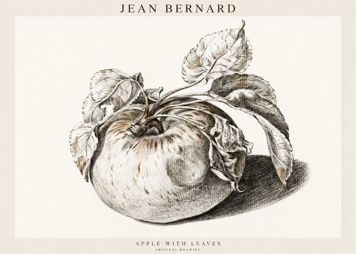 Jean Bernard Apple with Leaves No1 - Plakát
