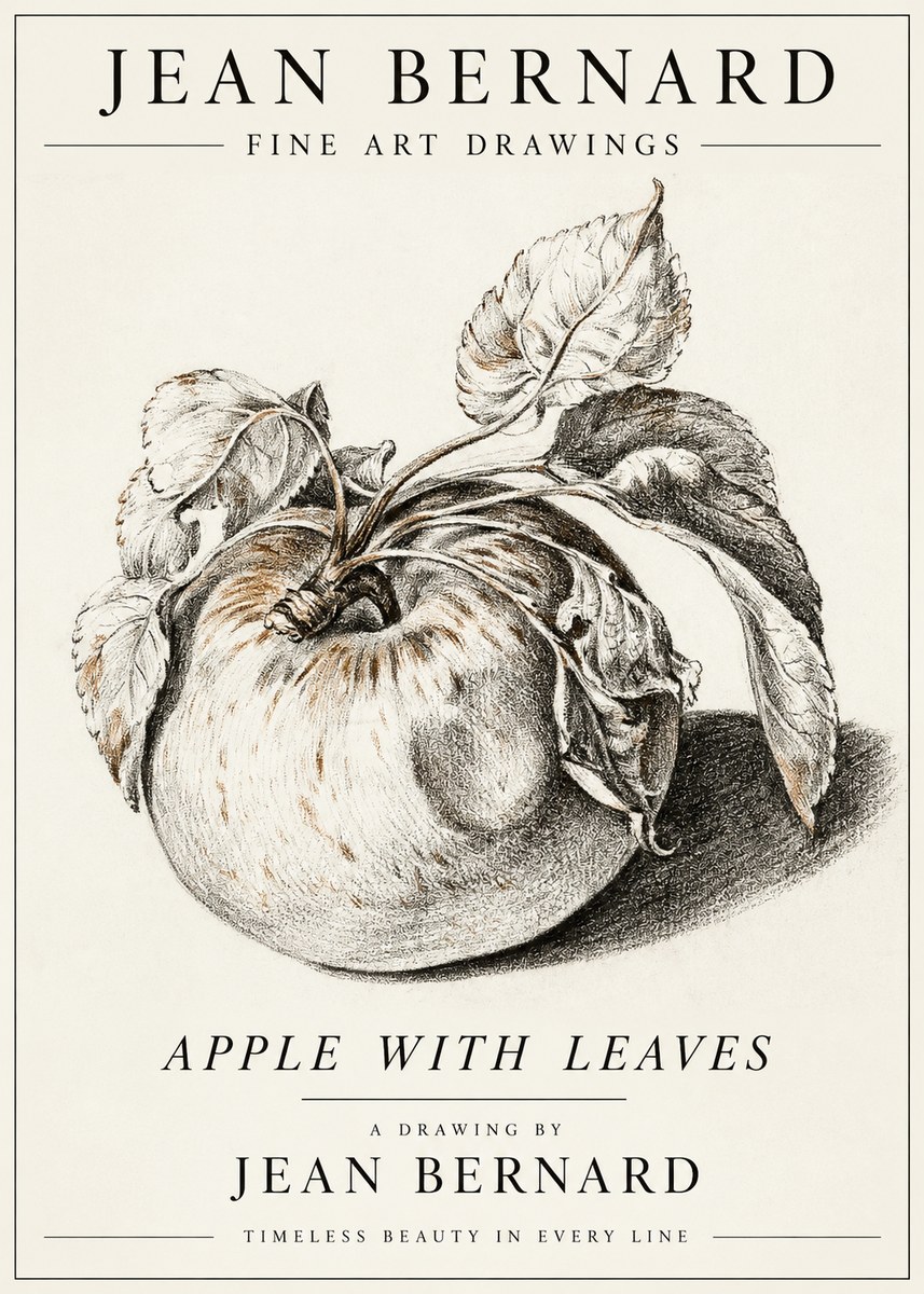 Jean Bernard Apple with Leaves No3 - Plakát