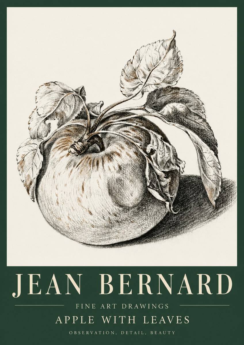 Jean Bernard Apple with Leaves No5 - Plakát
