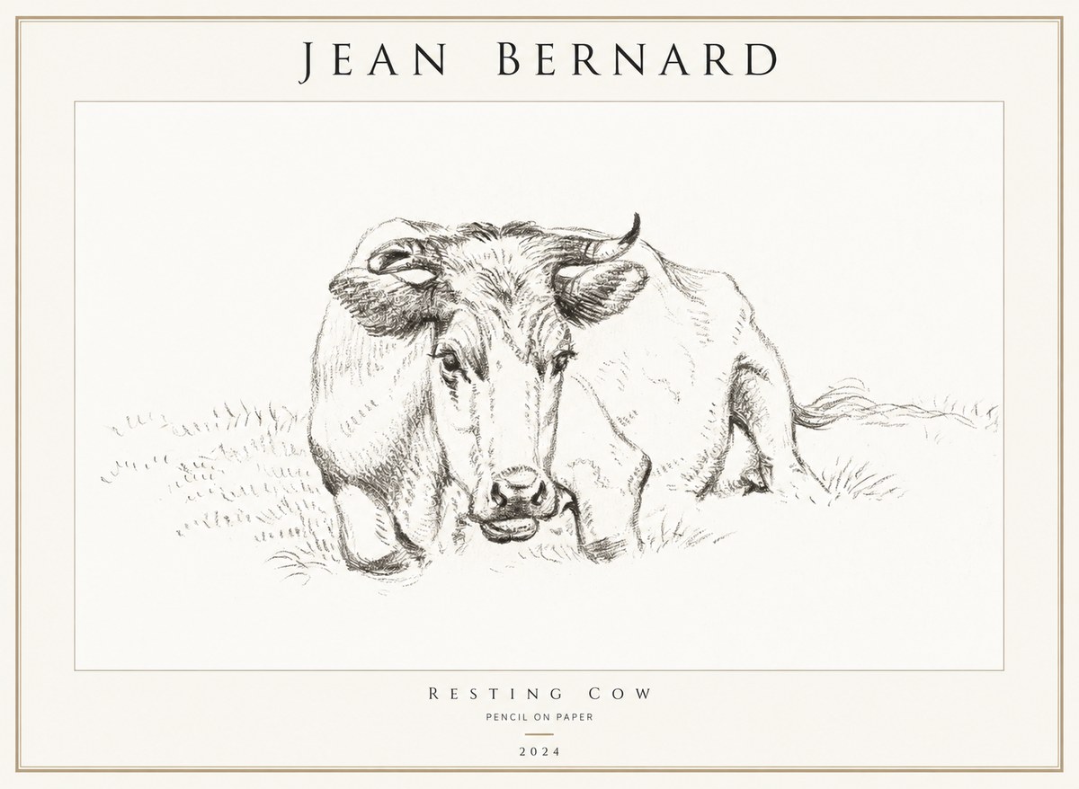 Jean Bernard Resting Cow II No1 - Plakát