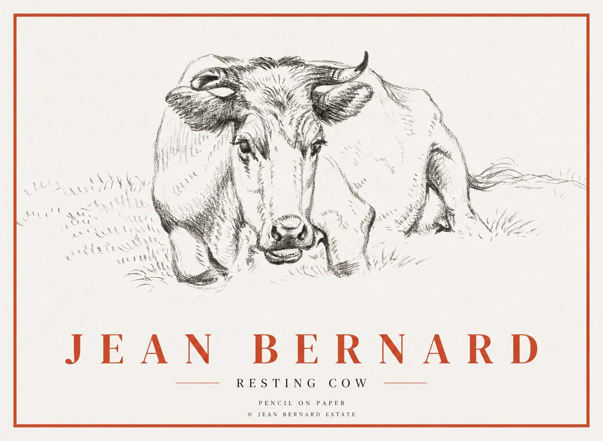 Jean Bernard Resting Cow II No3 - Plakát