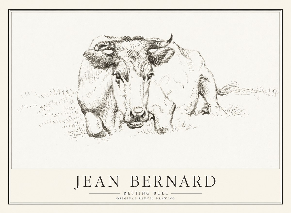 Jean Bernard Resting Cow II No4 - Plakát