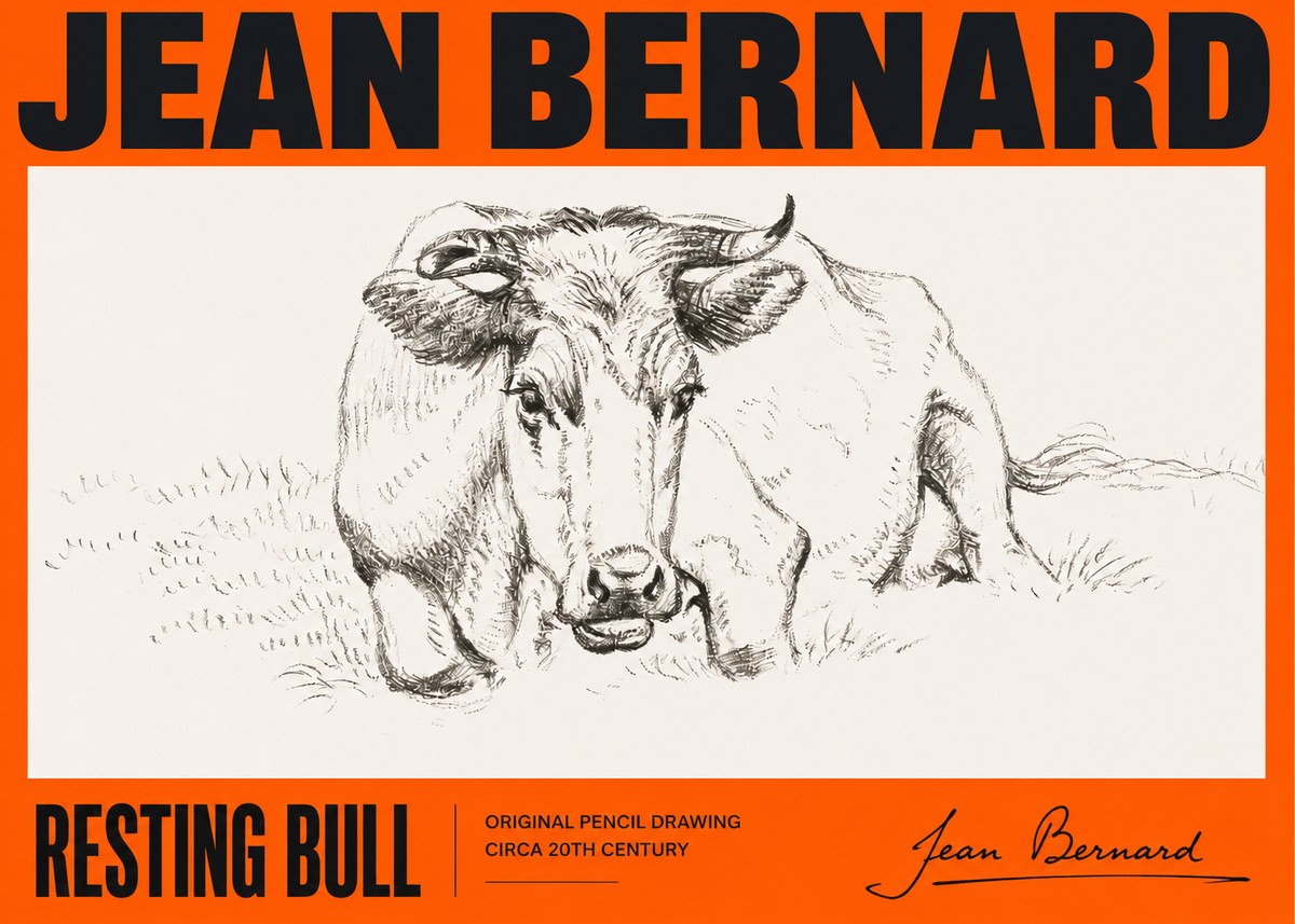 Jean Bernard Resting Cow II No5 - Plakát