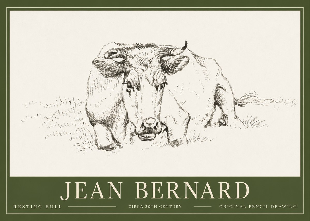 Jean Bernard Resting Cow II No6 - Plakát