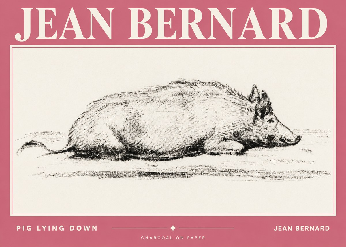 Jean Bernard Resting Pig I No4 - Plakát