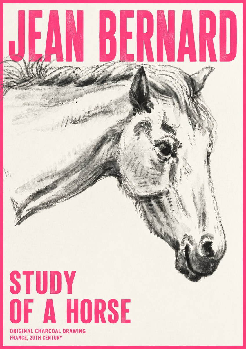 Jean Bernard Study of a Horse VIII No6 - Plakát