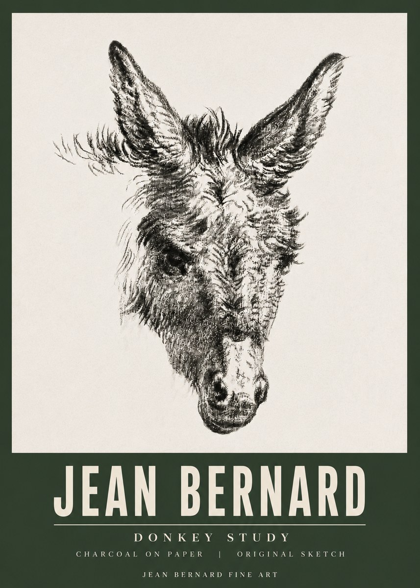 Jean Bernard Donkey Study IV No5 - Plakát
