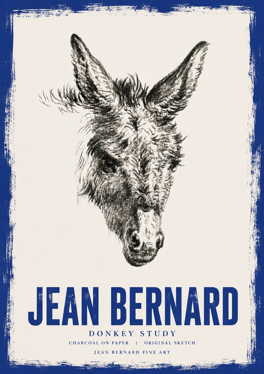 Jean Bernard Donkey Study IV No6 - Plakát