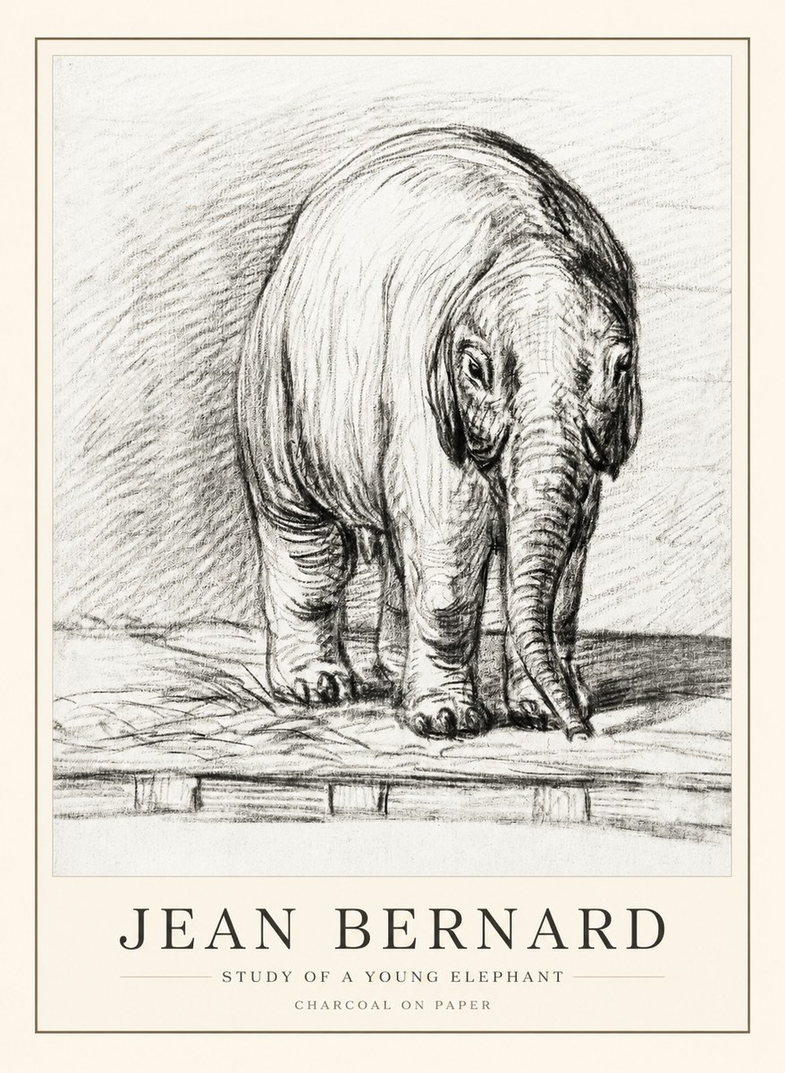 Jean Bernard Young Elephant No3 - Plakát