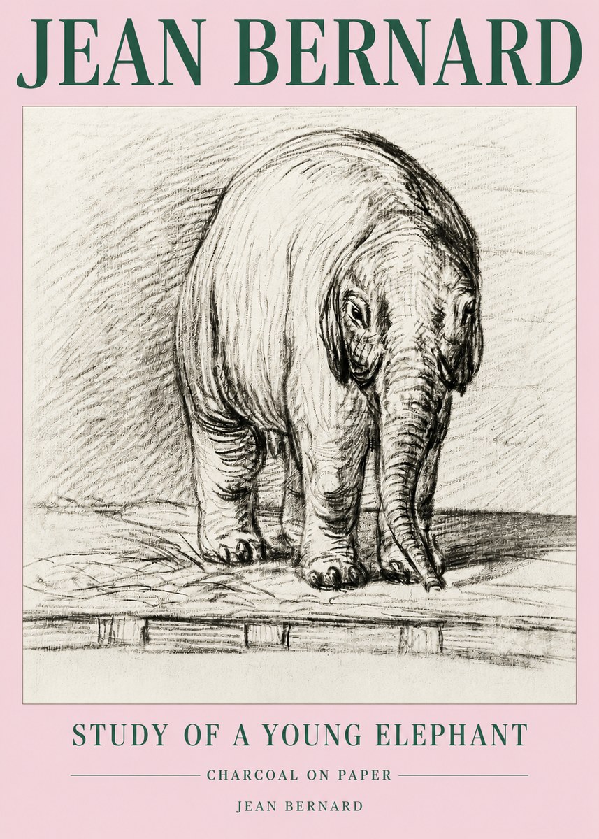 Jean Bernard Young Elephant No5 - Plakát