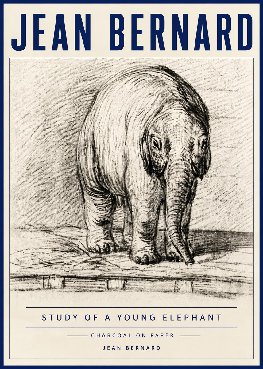 Jean Bernard Young Elephant No6 - Plakát