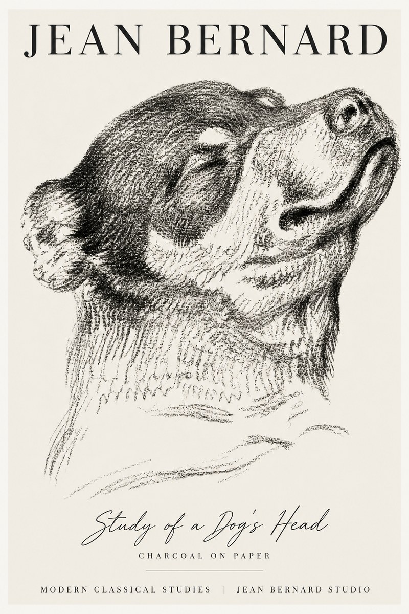 Jean Bernard Study of a Dog III No4 - Plakát