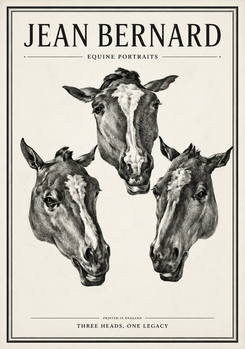 Jean Bernard Three Studies of a Horse No2 - Plakát