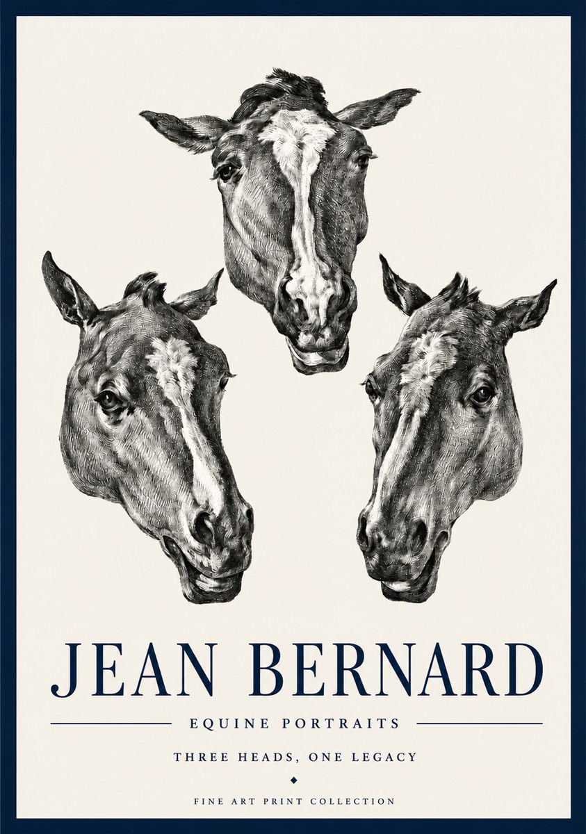 Jean Bernard Three Studies of a Horse No4 - Plakát