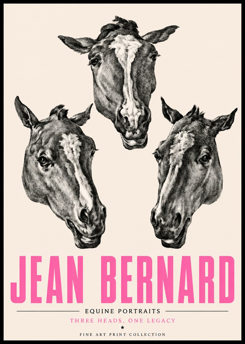 Jean Bernard Three Studies of a Horse No5 - Plakát