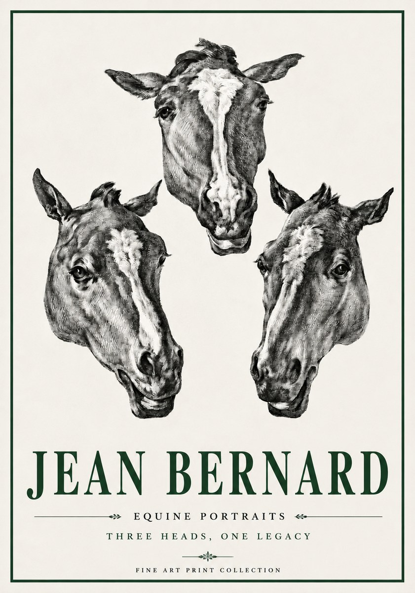 Jean Bernard Three Studies of a Horse No6 - Plakát