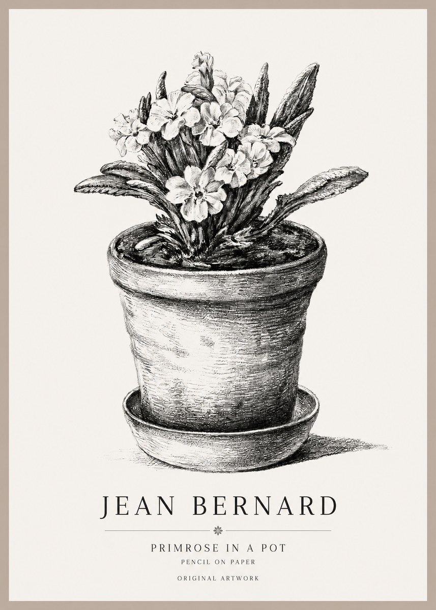 Jean Bernard Potted Primrose No2 - Plakát