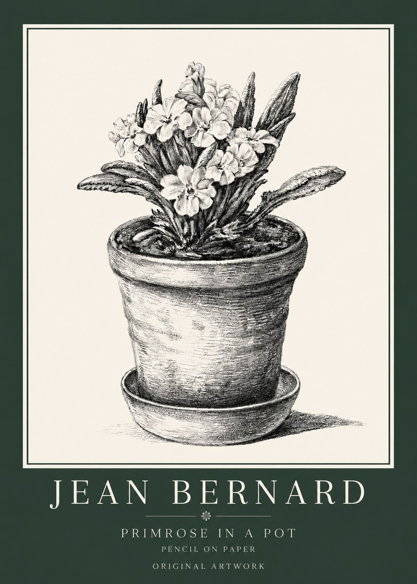 Jean Bernard Potted Primrose No4 - Plakát