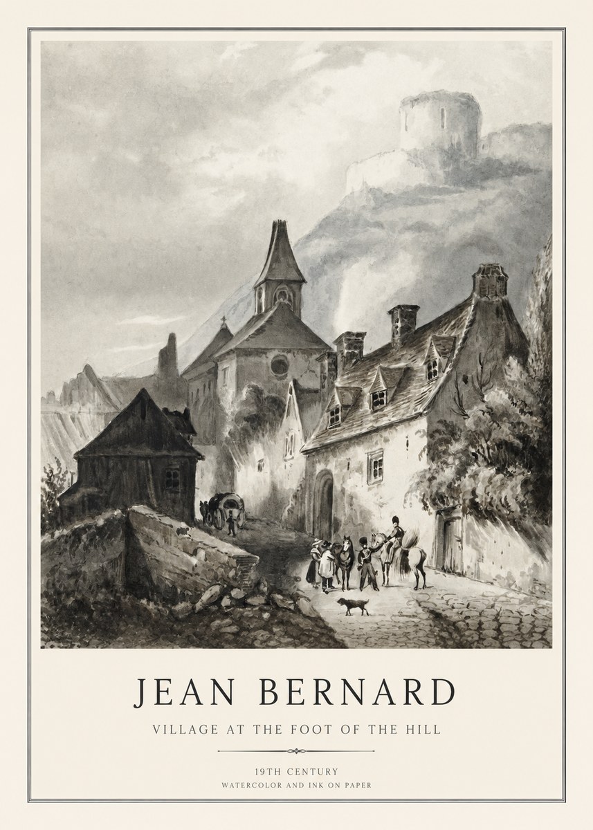 Jean Bernard Village at the Foot of the Hill No1 - Plakát