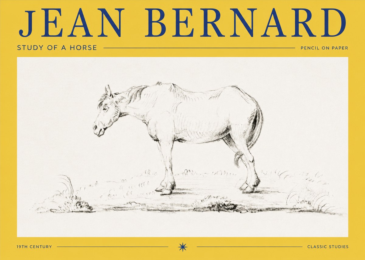 Jean Bernard Study of a Horse IX No2 - Plakát