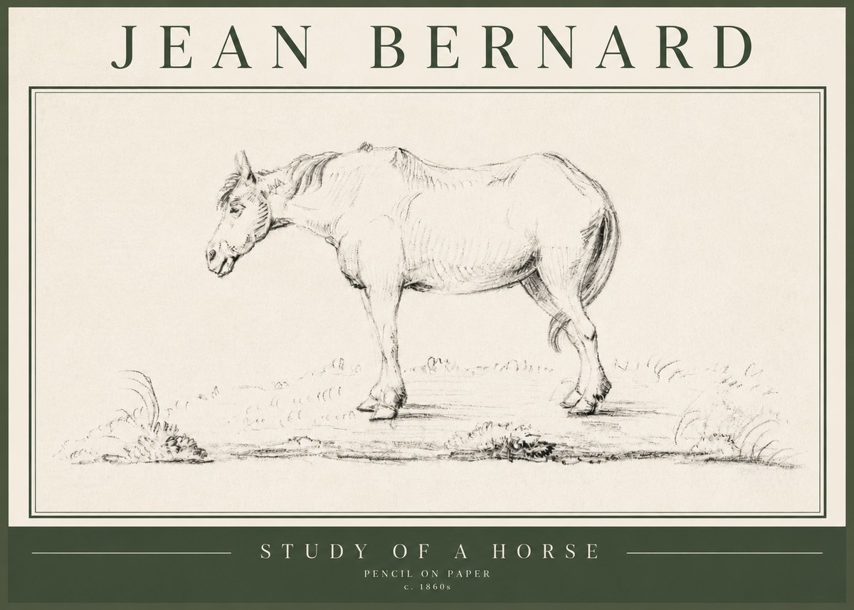 Jean Bernard Study of a Horse IX No5 - Plakát