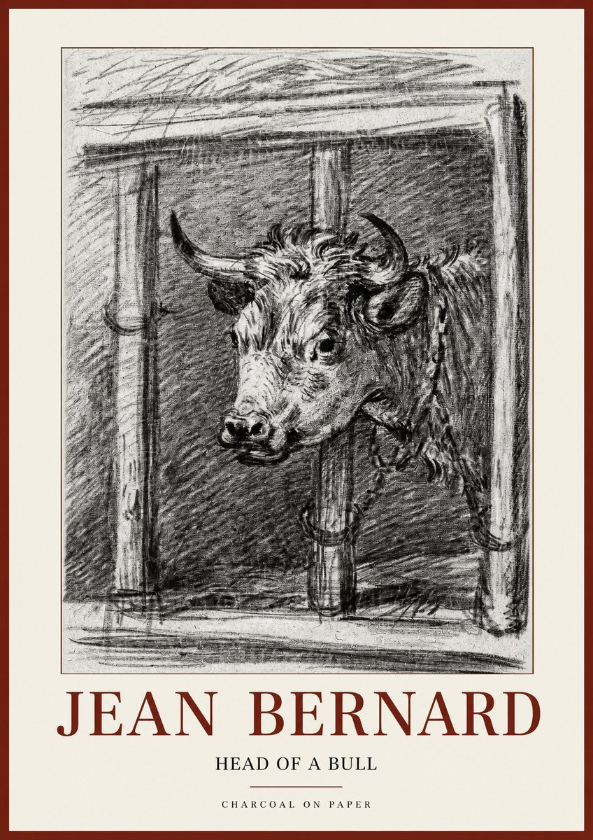 Jean Bernard Study of a Bull II No2 - Plakát