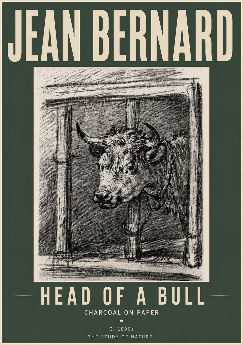 Jean Bernard Study of a Bull II No5 - Plakát