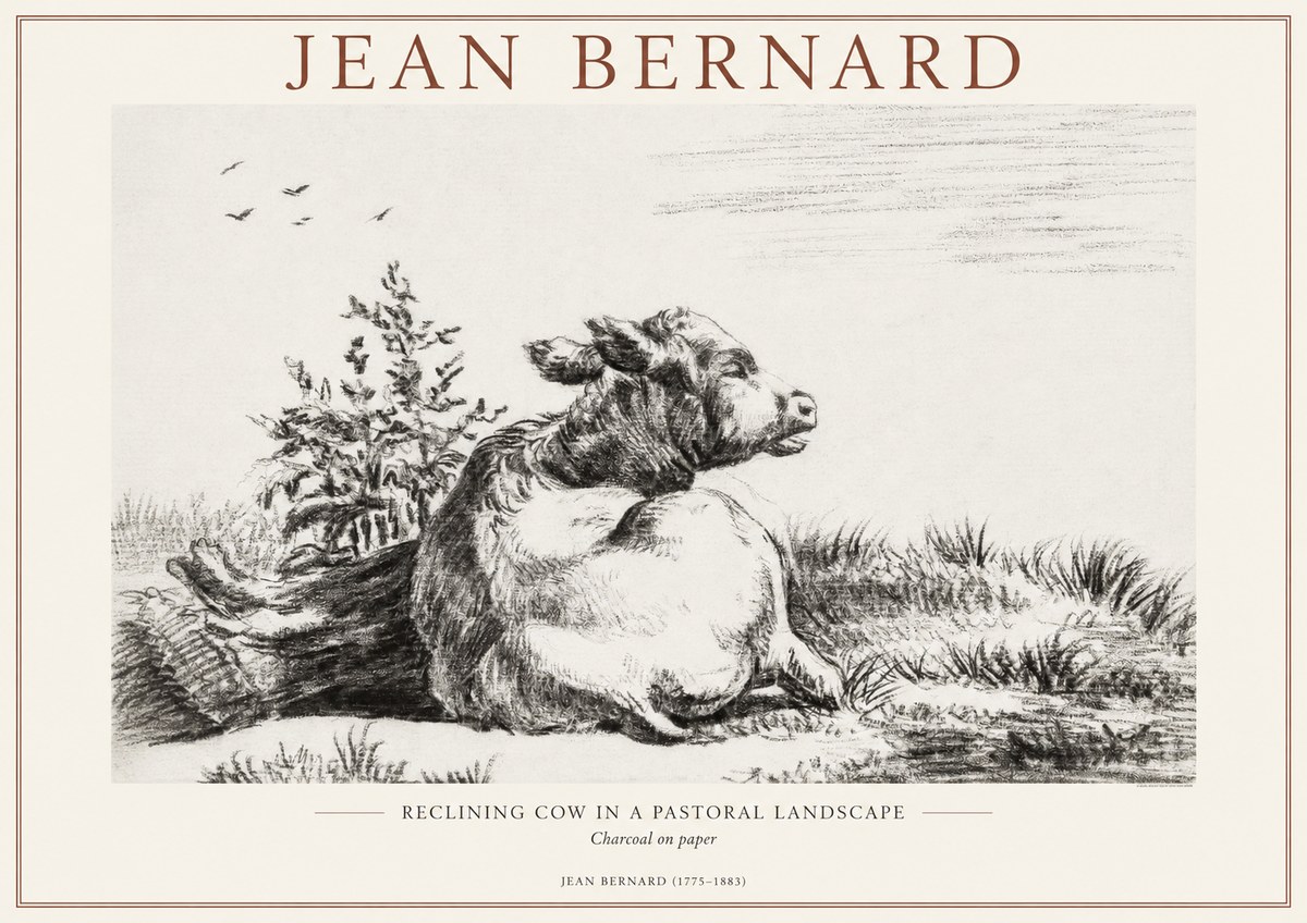 Jean Bernard Study of a Calf III No2 - Plakát