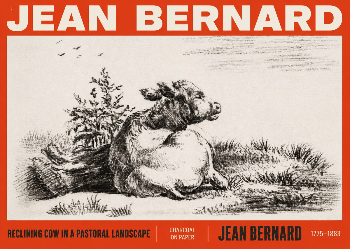 Jean Bernard Study of a Calf III No3 - Plakát