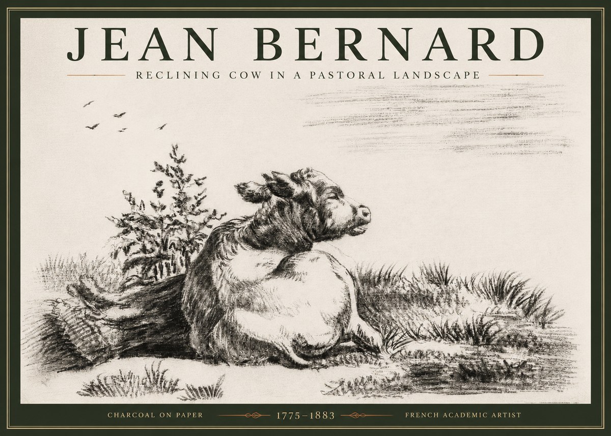 Jean Bernard Study of a Calf III No4 - Plakát