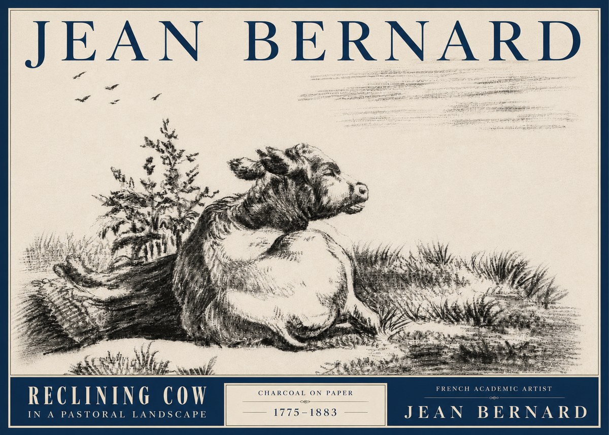 Jean Bernard Study of a Calf III No5 - Plakát