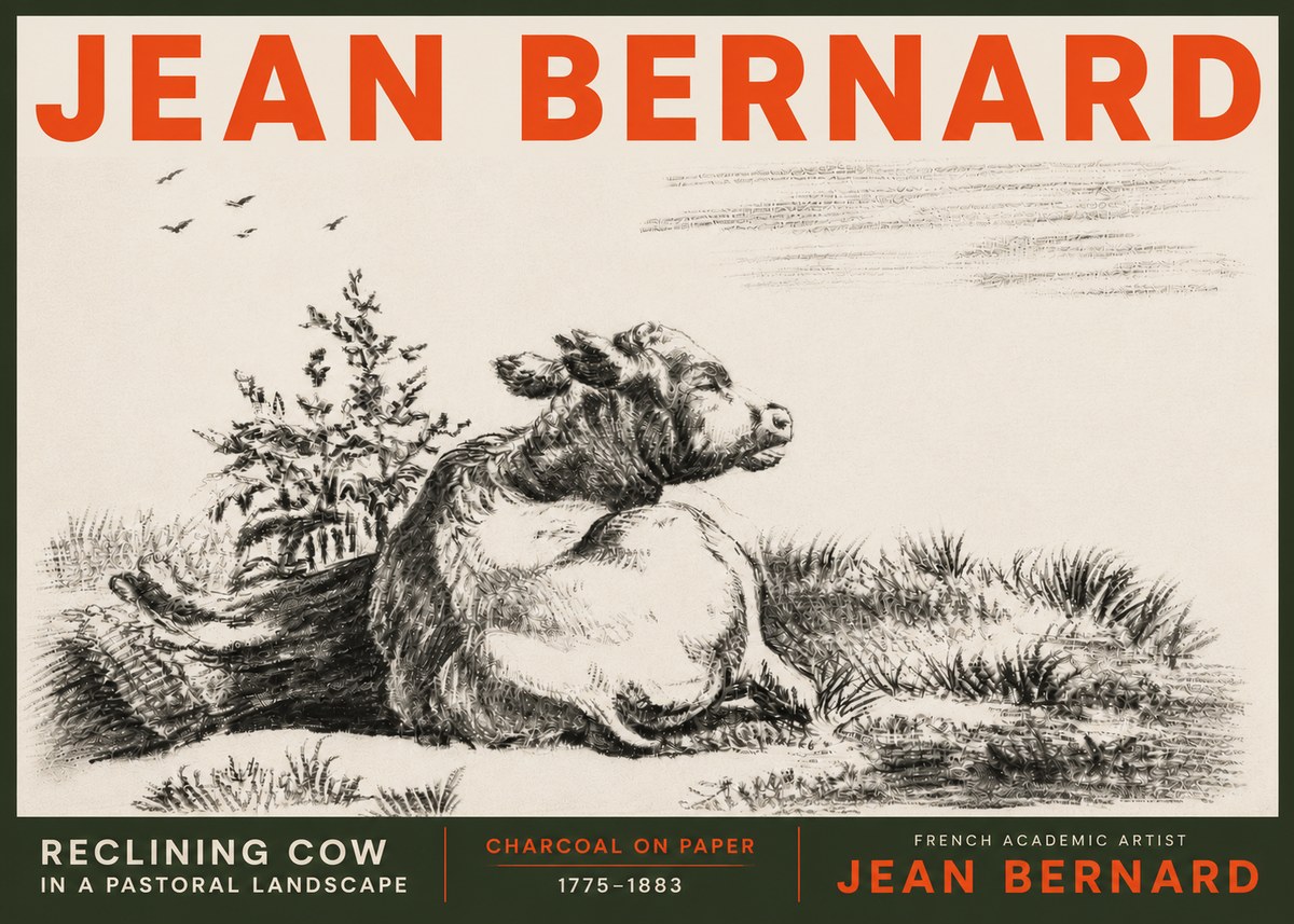 Jean Bernard Study of a Calf III No6 - Plakát