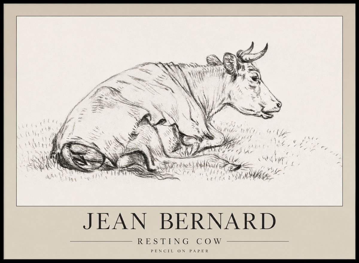 Jean Bernard Resting Cow III No1 - Plakát
