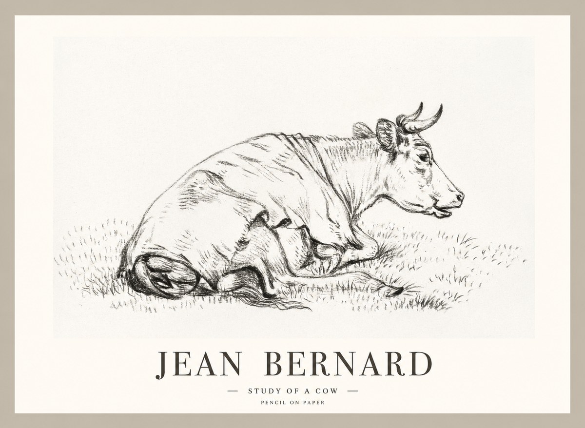 Jean Bernard Resting Cow III No2 - Plakát