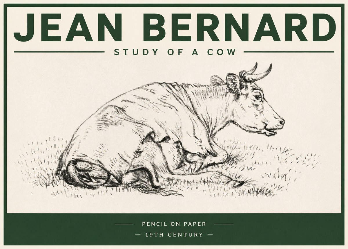 Jean Bernard Resting Cow III No4 - Plakát