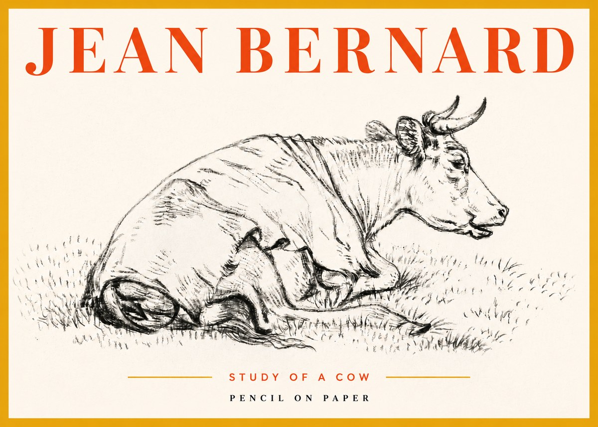 Jean Bernard Resting Cow III No5 - Plakát