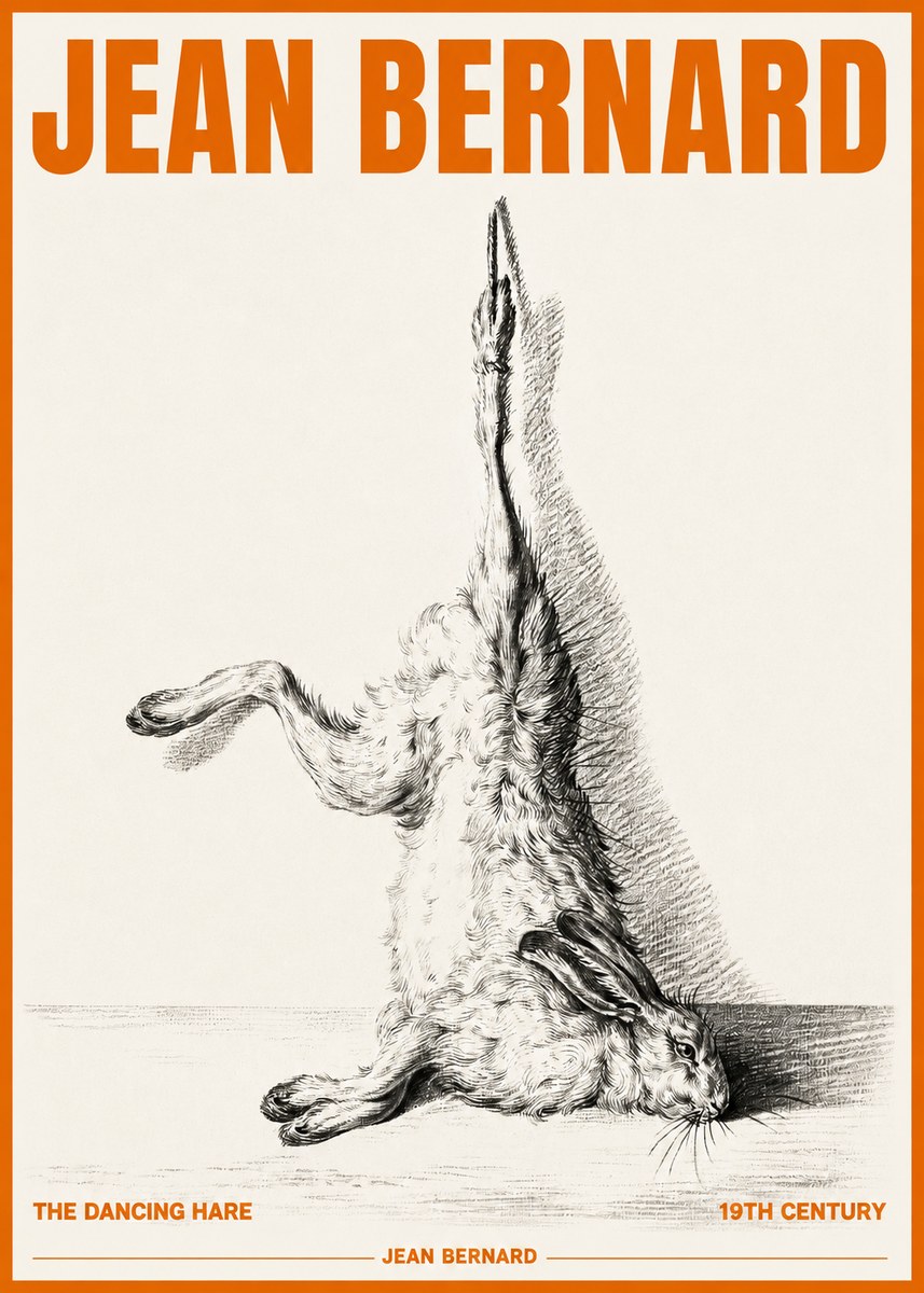 Jean Bernard The Dancing Hare No3 - Plakát