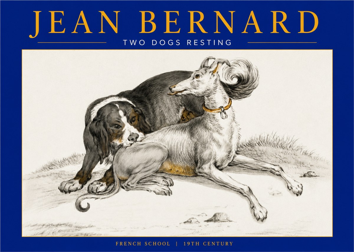 Jean Bernard Two Dogs Resting No2 - Plakát