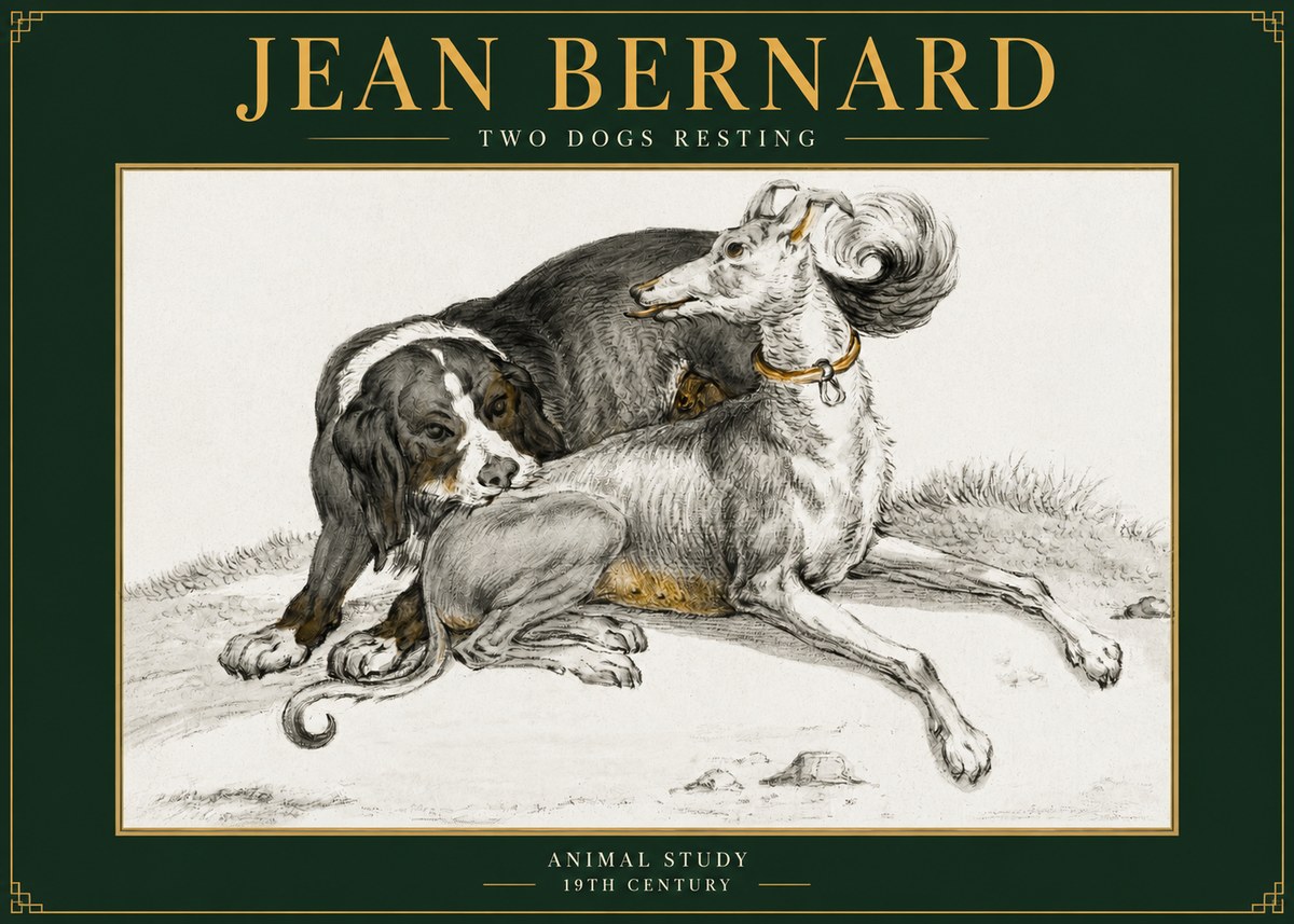 Jean Bernard Two Dogs Resting No5 - Plakát
