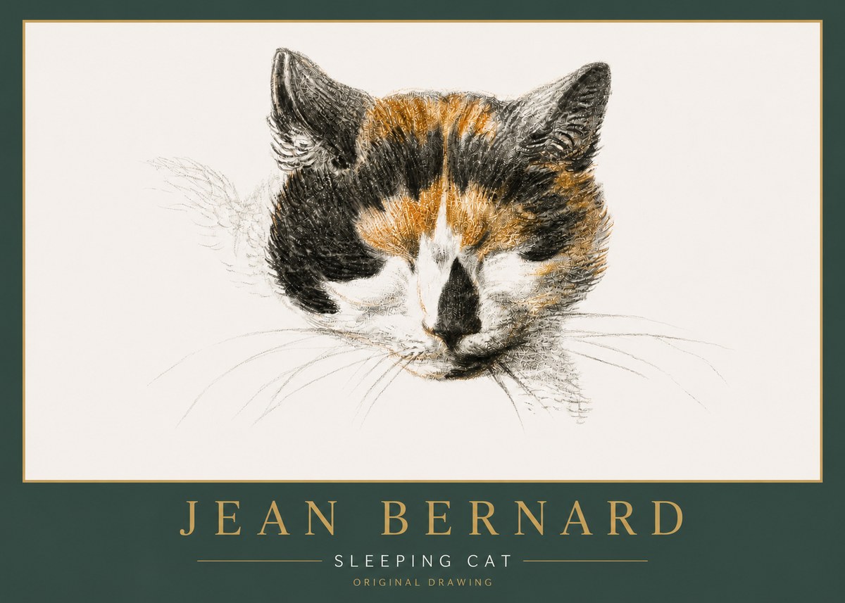 Jean Bernard Cat Study VIII No6 - Plakát