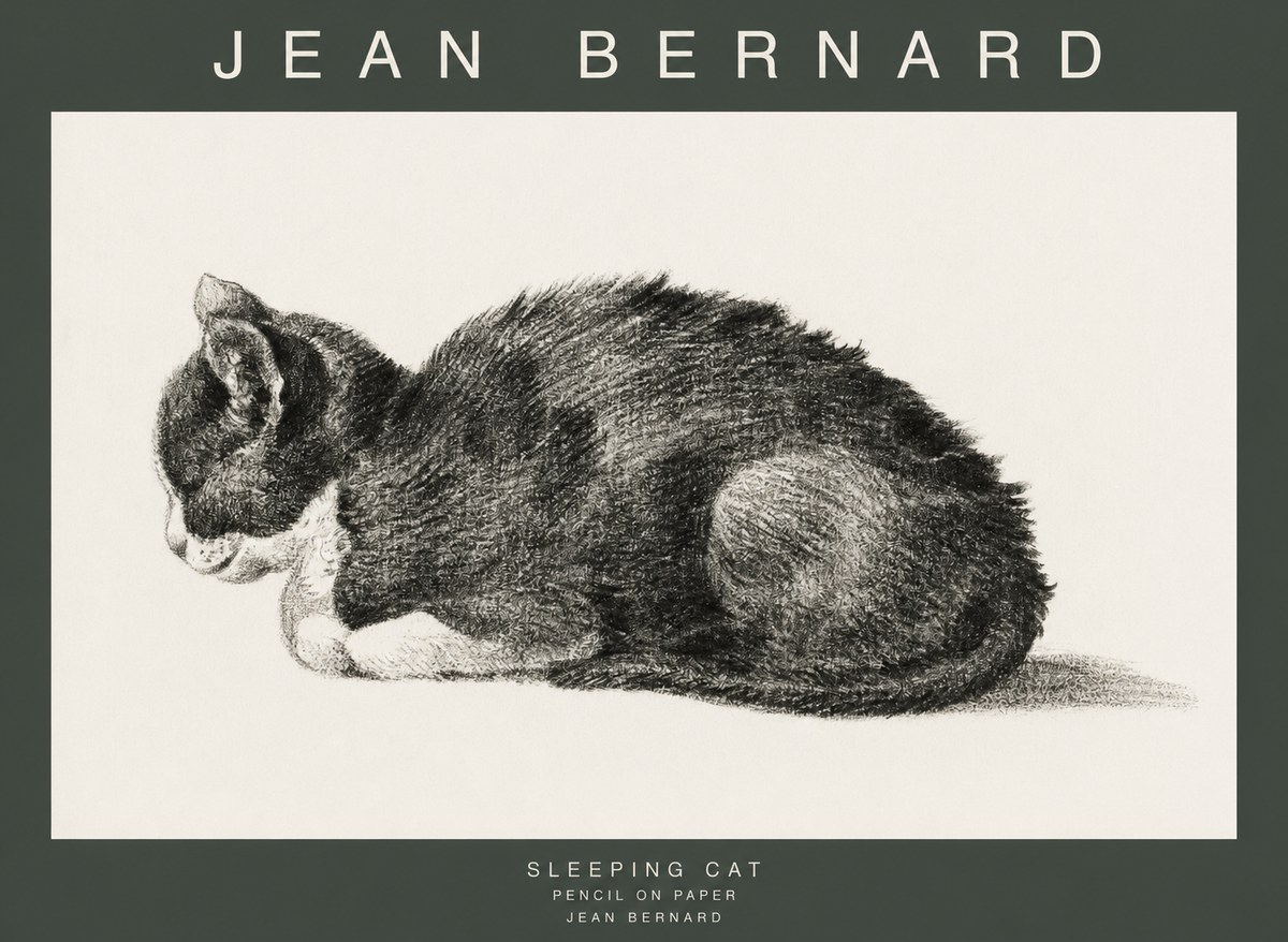 Jean Bernard Sleeping Cat VII No1 - Plakát