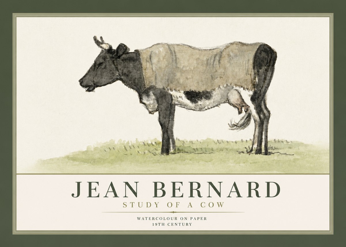 Jean Bernard Study of a Cow IX No3 - Plakát