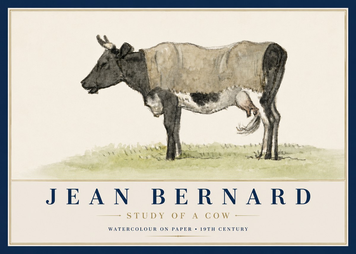 Jean Bernard Study of a Cow IX No4 - Plakát