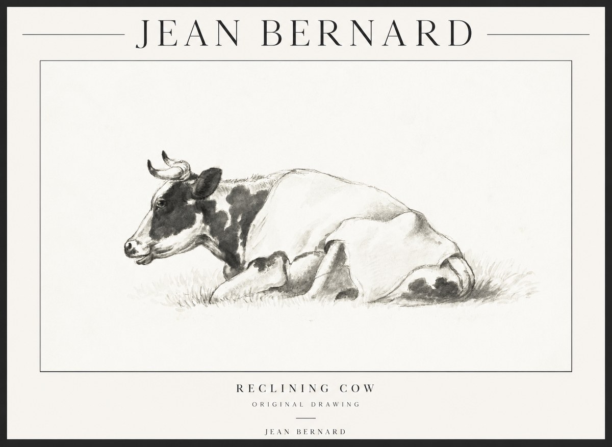 Jean Bernard Reclining Cow II No1 - Plakát